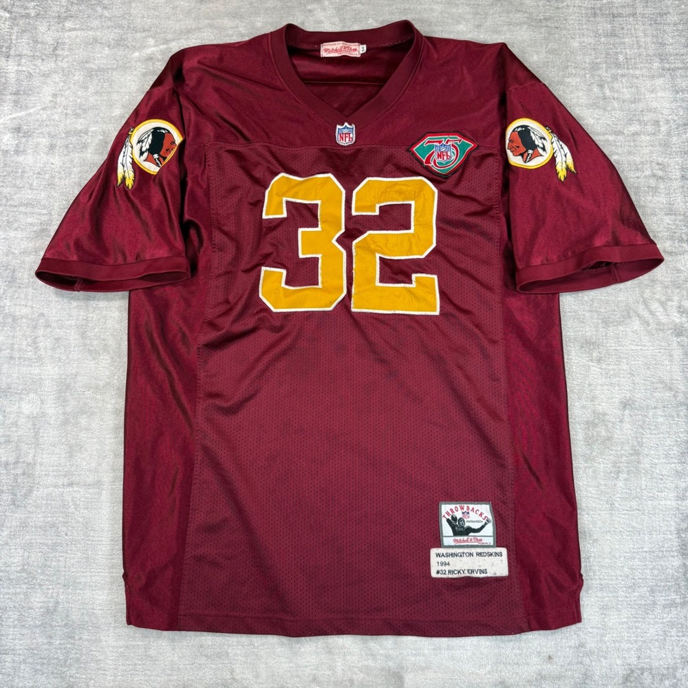 Washington Redskins Jersey Mens 54 Burgundy Mitchell & Ness Ricky Ervins 1994
